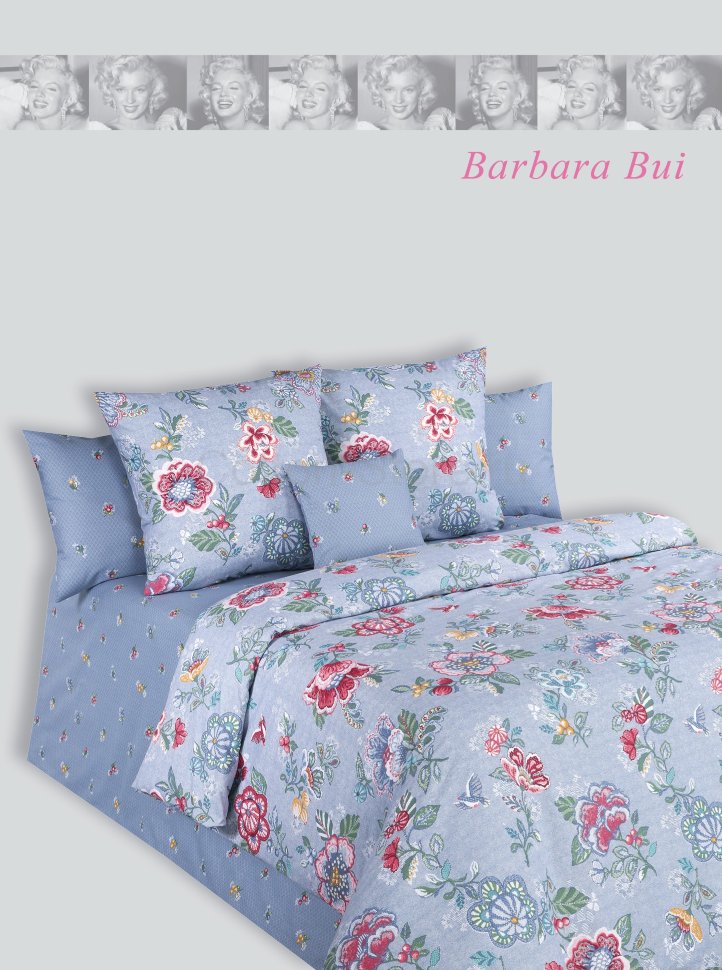 Постельное белье Barbara Bui от Cotton-Dreams голубое с цветами - купить винтернет-магазине Cotton-Store
