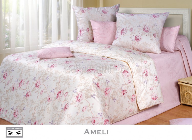 Постельное белье Cotton-Dreams Ameli Розовый пододеяльник на молнии